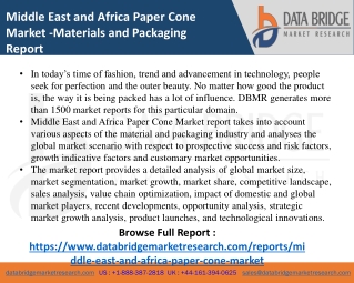 MEA Paper Cone Market -Material & Packaging