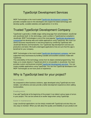 TypeScript Development Services