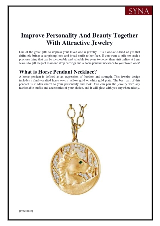 Horse Pendant Necklace