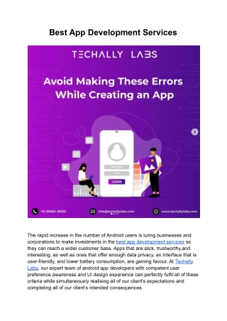 Best App Development Services | Techally Labs