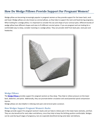 How Do Wedge Pillows Provide Support For Pregnant Women