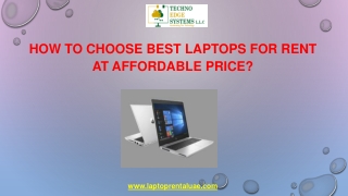 How to choose best laptops for rent at affordable price