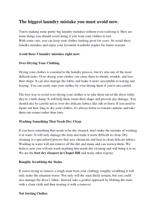The biggest laundry mistake you should avoid now