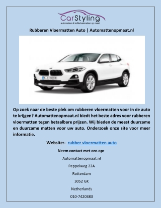 Rubberen Vloermatten Auto | Automattenopmaat.nl