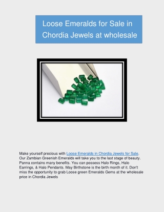 Loose Emeralds for Sale