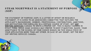 What is a Statement of Purpose (SOP)