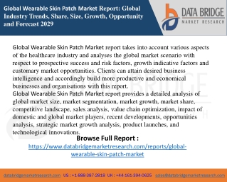 Wearable Skin Patch Market report
