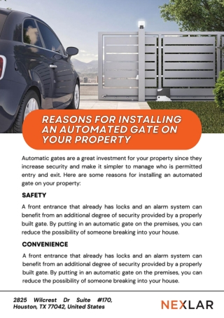 Reasons for Installing An Automated Gate on Your Property