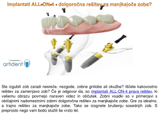 Implantati ALL-ON-4 - dolgoročna rešitev za manjkajoče zobe?