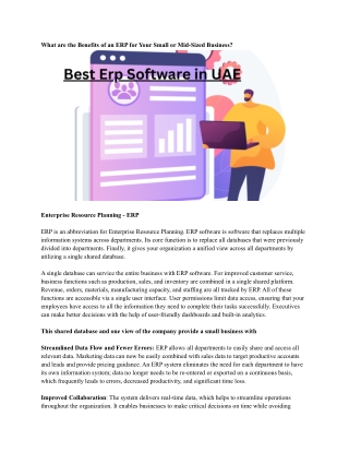 Best Erp Software in UAE