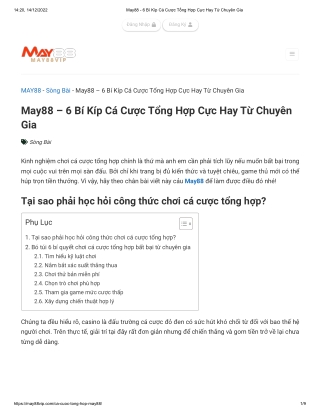 May88 - 6 Bí Kíp Cá Cược Tổng Hợp Cực Hay Từ Chuyên Gia