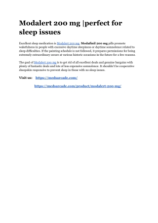 Modalert 200 mg _perfect for sleep issues