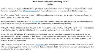 What to consider when choosing a GPS tracker