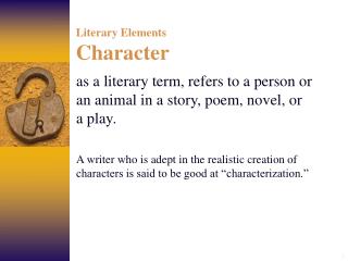 Literary Elements Character
