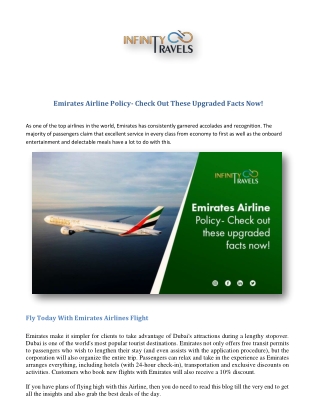 Emirates Airline Policy- Check Out These Upgraded Facts Now!