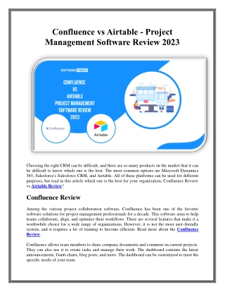 Confluence vs Airtable - Project Management Software Review 2023