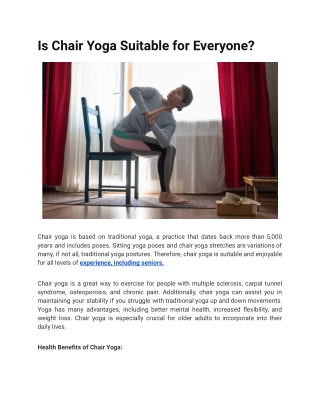 Is Chair Yoga Suitable for Everyone_