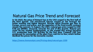 Natural Gas Prices Trend and Forecast