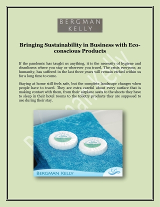 Grow Your Business with Individually Wrapped Toiletries -  Bergman Kelly