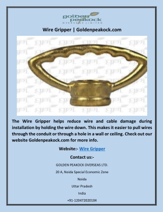 Wire Gripper | Goldenpeakock.com