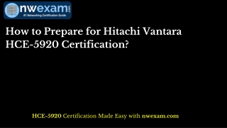 How to Prepare for Hitachi Vantara HCE-5920 Certification?