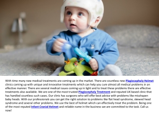 Plagiocephaly Treatment & Plagiocephaly Helmet