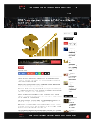 MTAR Technologies Shares Increased By 3% To Produce A Satellite Launch Vehicle