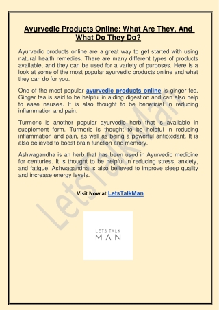Ayurvedic Products Online What Are They, And What Do They Do