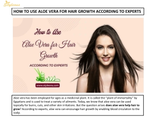 HOW TO USE ALOE VERA FOR HAIR GROWTH ACCORDING TO EXPERTS