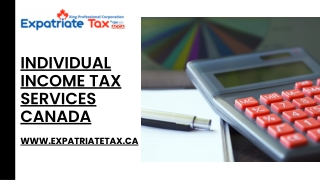 Individual Income Tax Services Canada - Expatriate Tax