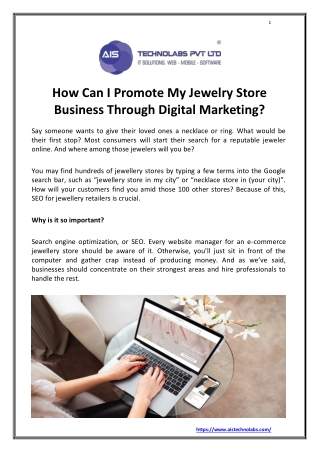 How Can I Promote My Jewelry Stores Business Through Digital Marketing?