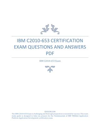 IBM C2010-653 Certification Exam Questions and Answers PDF