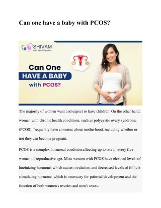 Can one have a baby with PCOS