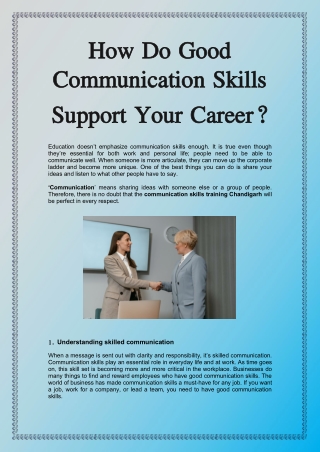 How Do Good Communication Skills Support Your Career?