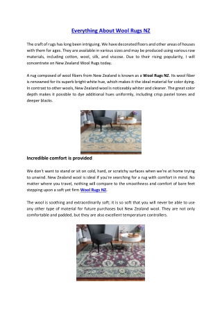 Everything About Wool Rugs NZ
