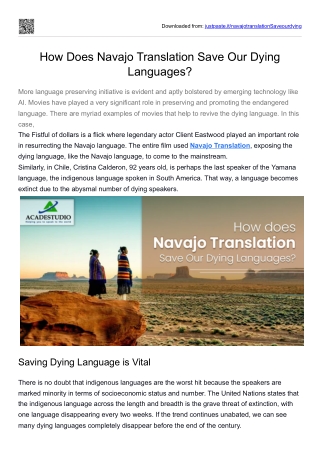 How Does Navajo Translation Save Our Dying Languages?
