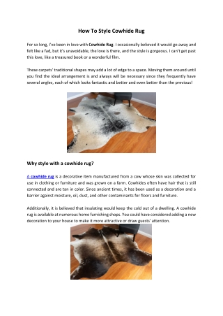 How To Style Cowhide Rug