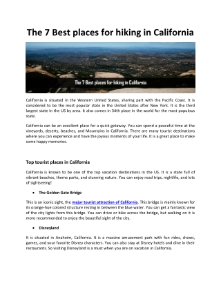 7 best places for hiking in California 24-11-2022