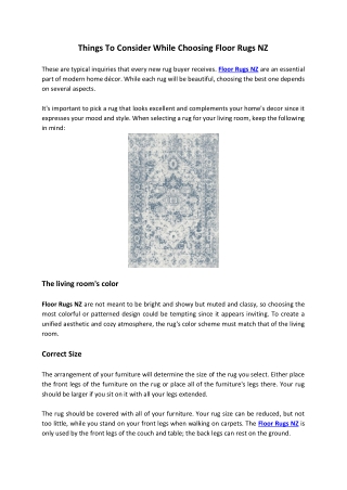 Things To Consider While Choosing Floor Rugs NZ.docx
