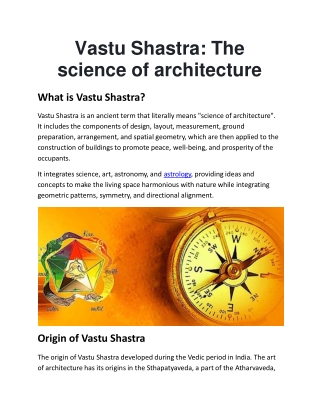 Vastu Shastra: The science of architecture