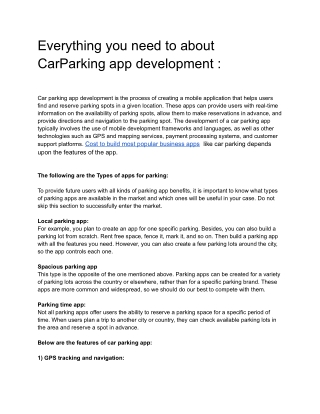 Blog- car parking app - Google Docs