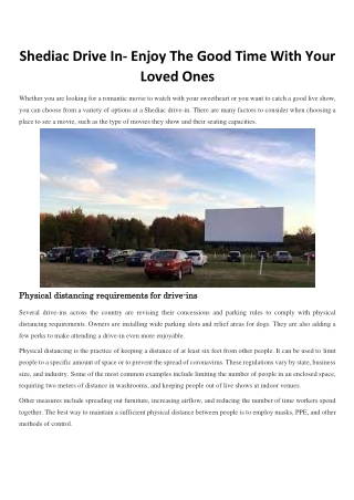 Shediac Drive In- Enjoy The Good Time With Your Loved Ones