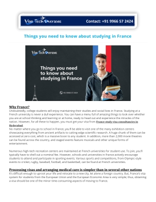 Things you need to know about studying in France