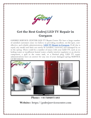 Get the Best Godrej LED TV Repair in Gurgaon