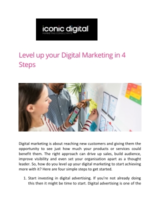 Level up your Digital Marketing in 4 Steps - Iconic Digital
