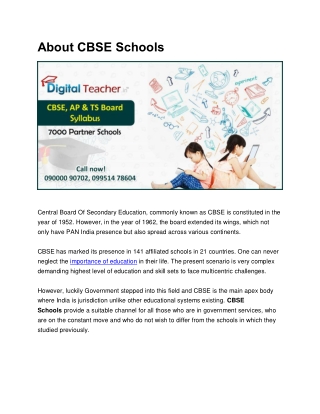 About CBSE Schools Digital Teacher