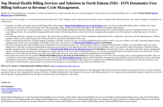 Mental Health Billing Services in North Dakota