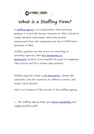 STAFFING FIRM