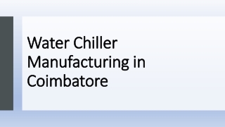 Water Chiller Manufacturing in Coimbatore