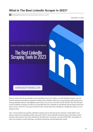 What Is The Best LinkedIn Scraper In 2023